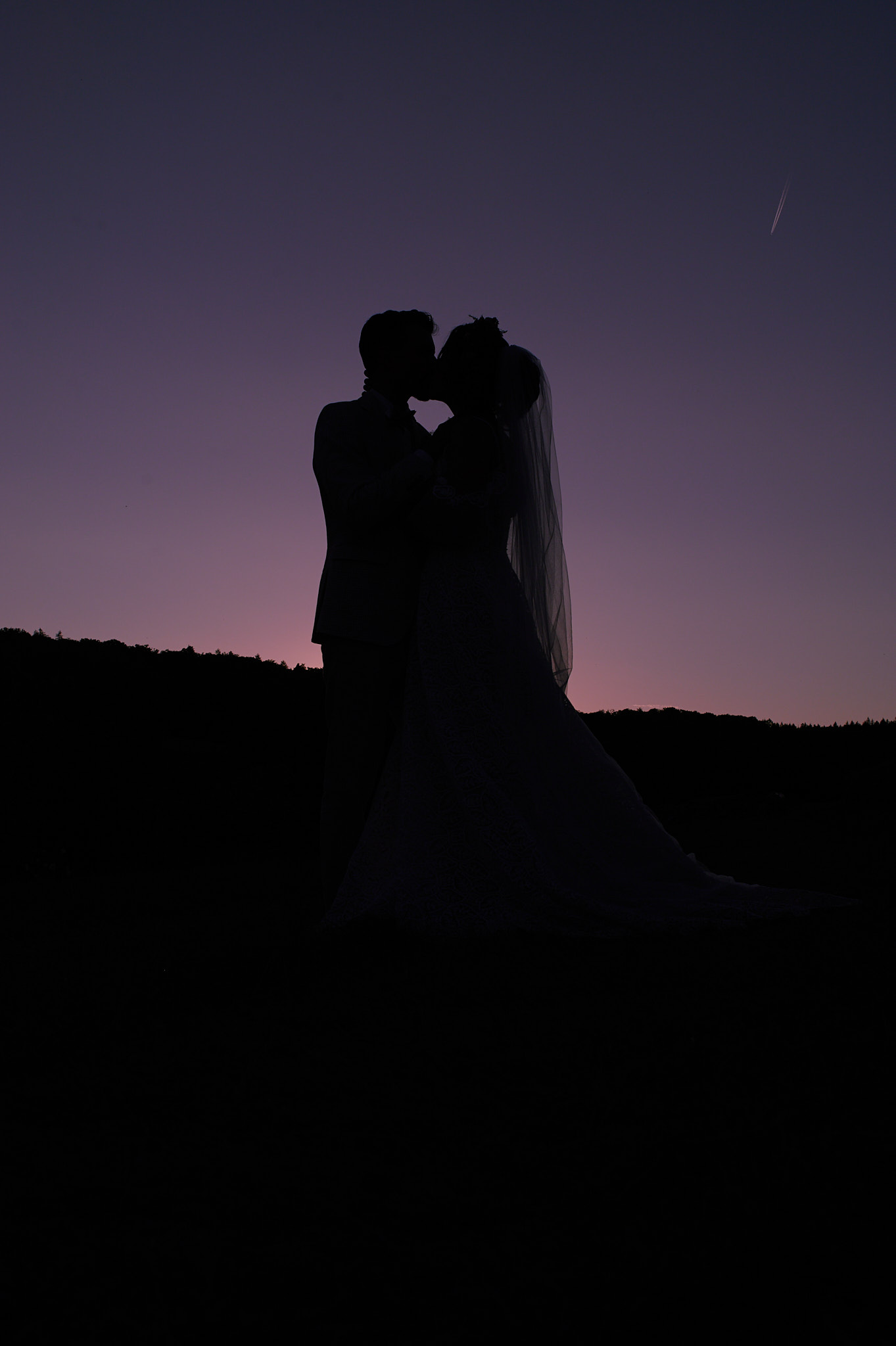 Silhouette Photo taken at sundown close to Stuttgard